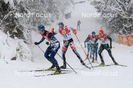 17.12.2017, Ramsau, Austria (AUT): Yoshito Watabe (JPN), Wilhelm Denifl (AUT), Terence Weber (GER), (l-r)  - FIS world cup nordic combined, individual gundersen HS96/10km, Ramsau (AUT). www.nordicfocus.com. © Rauschendorfer/NordicFocus. Every downloaded picture is fee-liable.