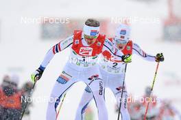 17.12.2017, Ramsau, Austria (AUT): Joergen Graabak (NOR), Jarl Magnus Riiber (NOR), (l-r)  - FIS world cup nordic combined, individual gundersen HS96/10km, Ramsau (AUT). www.nordicfocus.com. © Rauschendorfer/NordicFocus. Every downloaded picture is fee-liable.