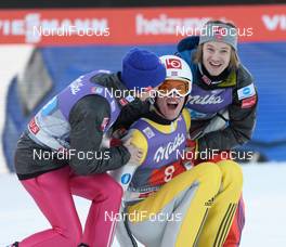 01.01.2017, Garmisch, Germany (GER): Anders Fannemel (NOR), Daniel Andre Tande (NOR), Tom Hilde (NOR), (l-r)  - FIS world cup ski jumping, four hills tournament, individual HS140, Garmisch (GER). www.nordicfocus.com. © Rauschendorfer/NordicFocus. Every downloaded picture is fee-liable.