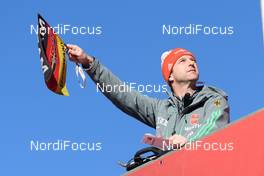 31.12.2016, Garmisch, Germany (GER): flag signal of the German team  - FIS world cup ski jumping, four hills tournament, training, Garmisch (GER). www.nordicfocus.com. © Rauschendorfer/NordicFocus. Every downloaded picture is fee-liable.