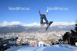 03.01.2017, Innsbruck, Austria (AUT): Daniel Huber (AUT) - FIS world cup ski jumping, four hills tournament, training, Innsbruck (AUT). www.nordicfocus.com. © Rauschendorfer/NordicFocus. Every downloaded picture is fee-liable.