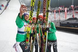 21.01.2017, Zakopane, Poland (POL): Andreas Wellinger (GER), Markus Eisenbichler (GER), Stephan Leyhe (GER), Richard Freitag (GER), (l-r) - FIS world cup ski jumping, team HS140, Zakopane (POL). www.nordicfocus.com. © Rauschendorfer/NordicFocus. Every downloaded picture is fee-liable.