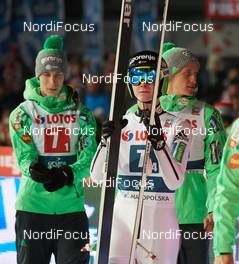 21.01.2017, Zakopane, Poland (POL): Jurij Tepes (SLO), Domen Prevc (SLO), Peter Prevc (SLO), (l-r)  - FIS world cup ski jumping, team HS140, Zakopane (POL). www.nordicfocus.com. © Rauschendorfer/NordicFocus. Every downloaded picture is fee-liable.