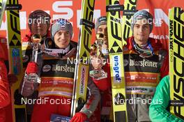 28.01.2017, Willingen, Germany (GER): Dawid Kubacki (POL), Kamil Stoch (POL), Piotr Zyla (POL), Maciej Kot (POL), (l-r) - FIS world cup ski jumping, team HS145, Willingen (GER). www.nordicfocus.com. © Rauschendorfer/NordicFocus. Every downloaded picture is fee-liable.
