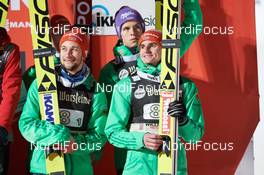 28.01.2017, Willingen, Germany (GER): Stephan Leyhe (GER), Markus Eisenbichler (GER), Andreas Wellinger (GER), Richard Freitag (GER), (l-r) - FIS world cup ski jumping, team HS145, Willingen (GER). www.nordicfocus.com. © Rauschendorfer/NordicFocus. Every downloaded picture is fee-liable.
