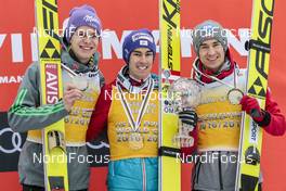 24.03.2017, Planica, Slovenia (SLO): Andreas Wellinger (GER), Stefan Kraft (AUT), Kamil Stoch (POL), (l-r) - FIS world cup ski flying, cups, Planica (SLO). www.nordicfocus.com. © Modica/NordicFocus. Every downloaded picture is fee-liable.