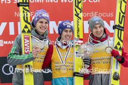 24.03.2017, Planica, Slovenia (SLO): Andreas Wellinger (GER), Stefan Kraft (AUT), Kamil Stoch (POL), (l-r) - FIS world cup ski flying, cups, Planica (SLO). www.nordicfocus.com. © Modica/NordicFocus. Every downloaded picture is fee-liable.
