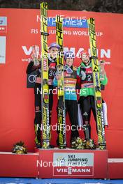24.03.2017, Planica, Slovenia (SLO): Andreas Wellinger (GER), Stefan Kraft (AUT), Markus Eisenbichler (GER), (l-r) - FIS world cup ski flying, individual HS225, Planica (SLO). www.nordicfocus.com. © Modica/NordicFocus. Every downloaded picture is fee-liable.