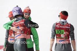25.03.2017, Planica, Slovenia (SLO): Markus Eisenbichler (GER), Richard Freitag (GER), Karl Geiger (GER), Andreas Wellinger (GER), +G+, (l-r)  - FIS world cup ski flying, team HS225, Planica (SLO). www.nordicfocus.com. © Modica/NordicFocus. Every downloaded picture is fee-liable.