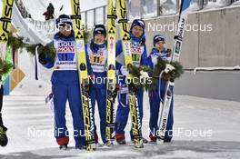 26.02.2017, Lahti, Finland (FIN): Yuki Ito (JPN), Daiki Ito (JPN), Taku Takeuchi (JPN), Sara Takanashi (JPN) - FIS nordic world ski championships, ski jumping, mixed team HS100, Lahti (FIN). www.nordicfocus.com. © Thibaut/NordicFocus. Every downloaded picture is fee-liable.