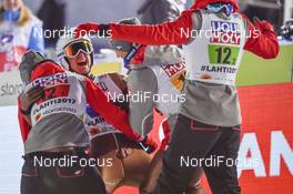 04.03.2017, Lahti, Finland (FIN): Kamil Stoch (POL), Piotr Zyla (POL), Maciej Kot (POL), Dawid Kubacki (POL) - FIS nordic world ski championships, ski jumping, team HS130, Lahti (FIN). www.nordicfocus.com. © Thibaut/NordicFocus. Every downloaded picture is fee-liable.