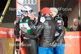 09.12.2017, Titisee-Neustadt, Germany (GER): Johann Andre Forfang (NOR), Anders Fannemel (NOR), Daniel Andre Tande (NOR), Robert Johansson (NOR), (l-r)  - FIS world cup ski jumping, team HS142, Titisee-Neustadt (GER). www.nordicfocus.com. © Rauschendorfer/NordicFocus. Every downloaded picture is fee-liable.