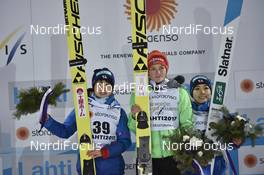 24.02.2017, Lahti, Finland (FIN): Yuki Ito (JPN), Carina Vogt (GER), Sara Takanashi (JPN), (l-r) - FIS nordic world ski championships, ski jumping ladies, individual HS100, Lahti (FIN). www.nordicfocus.com. © Thibaut/NordicFocus. Every downloaded picture is fee-liable.