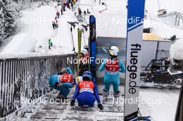 17.12.2017, Hinterzarten, Germany (GER): Oceane Paillard (FRA), Julia Clair (FRA), Xinyue Chang (CHN) - FIS world cup ski jumping ladies, individual HS108, Hinterzarten (GER). www.nordicfocus.com. © Tumashov/NordicFocus. Every downloaded picture is fee-liable.