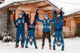 16.12.2017, Hinterzarten, Germany (GER): Ursa Bogataj (SLO), Nika Kriznar (SLO), Spela Rogelj (SLO), Ema Klinec (SLO) - FIS world cup ski jumping ladies, team HS108, Hinterzarten (GER). www.nordicfocus.com. © Tumashov/NordicFocus. Every downloaded picture is fee-liable.