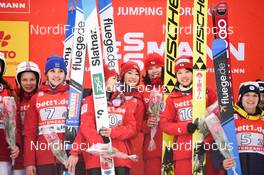 16.12.2017, Hinterzarten, Germany (GER): Yuki Ito (JPN), Kaori Iwabuchi (JPN), Yuka Seto (JPN), Sara Takanashi (JPN) - FIS world cup ski jumping ladies, team HS108, Hinterzarten (GER). www.nordicfocus.com. © Tumashov/NordicFocus. Every downloaded picture is fee-liable.