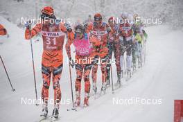 14.01.2017, Seefeld, Austria (AUT): Torgeir Skare Thygesen (NOR), Stian Hoelgaard (NOR), Anders Hoest (NOR), (l-r)  - Visma Ski Classics Kaiser Maximilian Lauf, Seefeld (AUT). www.nordicfocus.com. © Rauschendorfer/NordicFocus. Every downloaded picture is fee-liable.
