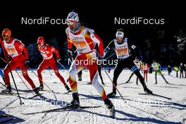 22.01.2017, Lienz, Austria (AUT): Benoit Chauvet (FRA), Bastien Poirrier (FRA), Imanol Rojo (ESP), Gerard Agnellet (FRA), (l-r)  - FIS Marathon Cup Dolomitenlauf, Lienz (AUT). www.nordicfocus.com. © Bragotto/NordicFocus. Every downloaded picture is fee-liable.