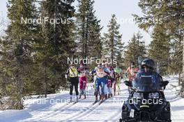 08.04.2017, Levi, Finland (FIN): Britta Johansson Norgren (SWE), Maria Rydqvist (SWE), Justyna Kowalczyk (POL), (l-r) - Visma Ski Classics Yllaes-Levi, Levi (FIN). www.nordicfocus.com. © Manzoni/NordicFocus. Every downloaded picture is fee-liable.