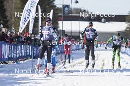 08.04.2017, Levi, Finland (FIN): Marcus Johansson (SWE), Jimmie Johnsson (SWE), Alexey Dvoskin (RUS), (l-r) - Visma Ski Classics Yllaes-Levi, Levi (FIN). www.nordicfocus.com. © Manzoni/NordicFocus. Every downloaded picture is fee-liable.