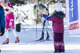 08.04.2017, Levi, Finland (FIN): Event Feature: little volunteer at the refreshment station - Visma Ski Classics Yllaes-Levi, Levi (FIN). www.nordicfocus.com. © Manzoni/NordicFocus. Every downloaded picture is fee-liable.
