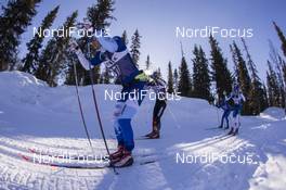 08.04.2017, Levi, Finland (FIN): Klas Nilsson (SWE), Antti Lampinen (FIN), Thomas Gifstad (NOR), (l-r) - Visma Ski Classics Yllaes-Levi, Levi (FIN). www.nordicfocus.com. © Manzoni/NordicFocus. Every downloaded picture is fee-liable.