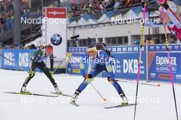 06.01.2018, Oberhof, Germany (GER): Laura Dahlmeier (GER), Darya Domracheva (BLR), (l-r) -  IBU world cup biathlon, pursuit women, Oberhof (GER). www.nordicfocus.com. © Manzoni/NordicFocus. Every downloaded picture is fee-liable.