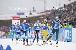 06.01.2018, Oberhof, Germany (GER): Nadezhda Skardino (BLR), Iryna Kryuko (BLR), Lisa Theresa Hauser (AUT), Mona Brorsson (SWE), Olena Pidhrushna (UKR), (l-r) -  IBU world cup biathlon, pursuit women, Oberhof (GER). www.nordicfocus.com. © Manzoni/NordicFocus. Every downloaded picture is fee-liable.