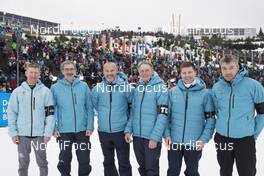 06.01.2018, Oberhof, Germany (GER): Max Saenger (USA/SUI), IBU IR, Robert Zwahlen (SUI), IBU IR, Borut Nunar (SLO), IBU race director, Christoph Linsinger (AUT), IBU IR, Jens Schjerven (NOR), IBU IR, Walter Gapp (AUT), IBU IR -  IBU world cup biathlon, pursuit women, Oberhof (GER). www.nordicfocus.com. © Manzoni/NordicFocus. Every downloaded picture is fee-liable.