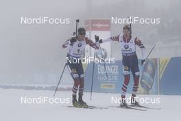 07.01.2018, Oberhof, Germany (GER): Lars Helge Birkeland (NOR), Henrik L'abee-Lund (NOR), (l-r) -  IBU world cup biathlon, relay men, Oberhof (GER). www.nordicfocus.com. © Manzoni/NordicFocus. Every downloaded picture is fee-liable.