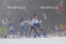 07.01.2018, Oberhof, Germany (GER): Emilien Jacquelin (FRA), Michael Roesch (BEL), Vetle Sjaastad Christiansen (NOR), (l-r) -  IBU world cup biathlon, relay men, Oberhof (GER). www.nordicfocus.com. © Manzoni/NordicFocus. Every downloaded picture is fee-liable.