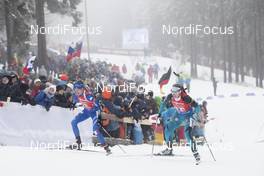 07.01.2018, Oberhof, Germany (GER): Lisa Vittozzi (ITA), Anais Bescond (FRA), (l-r) -  IBU world cup biathlon, relay women, Oberhof (GER). www.nordicfocus.com. © Manzoni/NordicFocus. Every downloaded picture is fee-liable.