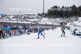03.01.2018, Oberhof, Germany (GER): Event Feature: Overview over the shooting range of Oberhof with athletes compete on the track -  IBU world cup biathlon, training, Oberhof (GER). www.nordicfocus.com. © Manzoni/NordicFocus. Every downloaded picture is fee-liable.