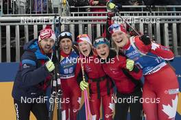 11.01.2018, Ruhpolding, Germany (GER): Rosanna Crawford (CAN), Emma Lunder (CAN), Julia Ransom (CAN), Sarah Beaudry (CAN), (l-r) -  IBU world cup biathlon, individual women, Ruhpolding (GER). www.nordicfocus.com. © Manzoni/NordicFocus. Every downloaded picture is fee-liable.