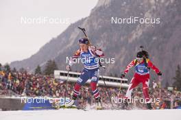 11.01.2018, Ruhpolding, Germany (GER): Tiril Eckhoff (NOR), Rosanna Crawford (CAN), (l-r) -  IBU world cup biathlon, individual women, Ruhpolding (GER). www.nordicfocus.com. © Manzoni/NordicFocus. Every downloaded picture is fee-liable.