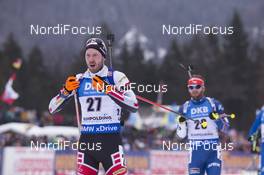 14.01.2018, Ruhpolding, Germany (GER): Dominik Landertinger (AUT) -  IBU world cup biathlon, mass men, Ruhpolding (GER). www.nordicfocus.com. © Manzoni/NordicFocus. Every downloaded picture is fee-liable.