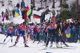 14.01.2018, Ruhpolding, Germany (GER): Synnoeve Solemdal (NOR), Denise Herrmann (GER), (l-r) -  IBU world cup biathlon, mass women, Ruhpolding (GER). www.nordicfocus.com. © Manzoni/NordicFocus. Every downloaded picture is fee-liable.