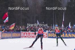 14.01.2018, Ruhpolding, Germany (GER): Selina Gasparin (SUI), Vanessa Hinz (GER), (l-r) -  IBU world cup biathlon, mass women, Ruhpolding (GER). www.nordicfocus.com. © Manzoni/NordicFocus. Every downloaded picture is fee-liable.