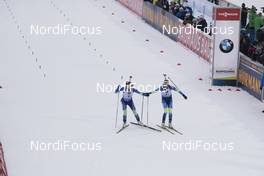 13.01.2018, Ruhpolding, Germany (GER): Darya Domracheva (BLR), Nadzeya Pisareva (BLR), (l-r) -  IBU world cup biathlon, relay women, Ruhpolding (GER). www.nordicfocus.com. © Manzoni/NordicFocus. Every downloaded picture is fee-liable.