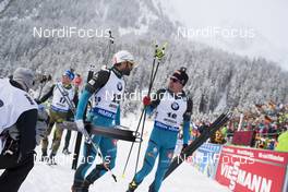 21.01.2018, Antholz, Italy (ITA): Simon Fourcade (FRA), Quentin Fillon Maillet (FRA), (l-r) -  IBU world cup biathlon, mass men, Antholz (ITA). www.nordicfocus.com. © Manzoni/NordicFocus. Every downloaded picture is fee-liable.