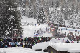 21.01.2018, Antholz, Italy (ITA): Event Feature: The field heads up the Huberalp climb -  IBU world cup biathlon, mass men, Antholz (ITA). www.nordicfocus.com. © Manzoni/NordicFocus. Every downloaded picture is fee-liable.