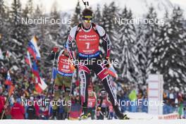 20.01.2018, Antholz, Italy (ITA): Julian Eberhard (AUT) -  IBU world cup biathlon, pursuit men, Antholz (ITA). www.nordicfocus.com. © Manzoni/NordicFocus. Every downloaded picture is fee-liable.