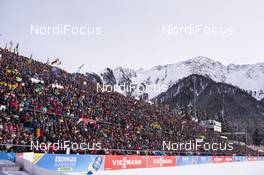 20.01.2018, Antholz, Italy (ITA): Event Feature: sold out grand stand in Antholz -  IBU world cup biathlon, pursuit women, Antholz (ITA). www.nordicfocus.com. © Manzoni/NordicFocus. Every downloaded picture is fee-liable.