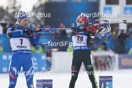 20.01.2018, Antholz, Italy (ITA): Dorothea Wierer (ITA), Franziska Preuss (GER), (l-r) -  IBU world cup biathlon, pursuit women, Antholz (ITA). www.nordicfocus.com. © Manzoni/NordicFocus. Every downloaded picture is fee-liable.