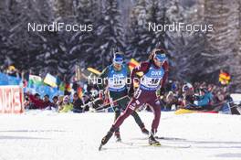 19.01.2018, Antholz, Italy (ITA): Simon Schempp (GER), Anton Shipulin (RUS), (l-r) -  IBU world cup biathlon, sprint men, Antholz (ITA). www.nordicfocus.com. © Manzoni/NordicFocus. Every downloaded picture is fee-liable.