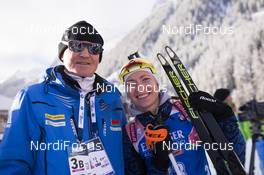 18.01.2018, Antholz, Italy (ITA): Alfred Eder (AUT), Darya Domracheva (BLR), (l-r) -  IBU world cup biathlon, sprint women, Antholz (ITA). www.nordicfocus.com. © Manzoni/NordicFocus. Every downloaded picture is fee-liable.