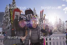 18.01.2018, Antholz, Italy (ITA): Lena Haecki (SUI), Elisa Gasparin (SUI), (l-r) -  IBU world cup biathlon, sprint women, Antholz (ITA). www.nordicfocus.com. © Manzoni/NordicFocus. Every downloaded picture is fee-liable.