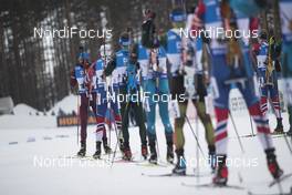 11.03.2018, Kontiolahti, Finland (FIN): Event Feature: the field is lined up for the start - IBU world cup biathlon, mass start men, Kontiolahti (FIN). www.nordicfocus.com. © Manzoni/NordicFocus. Every downloaded picture is fee-liable.