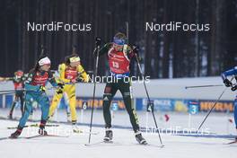 11.03.2018, Kontiolahti, Finland (FIN): Anais Chevalier (FRA), Hanna Oeberg (SWE), Vanessa Hinz (GER), (l-r) - IBU world cup biathlon, mass women, Kontiolahti (FIN). www.nordicfocus.com. © Manzoni/NordicFocus. Every downloaded picture is fee-liable.