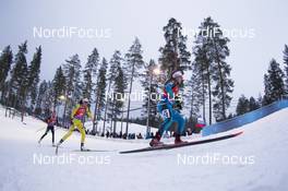 11.03.2018, Kontiolahti, Finland (FIN): Hanna Oeberg (SWE), Anais Chevalier (FRA), (l-r) - IBU world cup biathlon, mass women, Kontiolahti (FIN). www.nordicfocus.com. © Manzoni/NordicFocus. Every downloaded picture is fee-liable.
